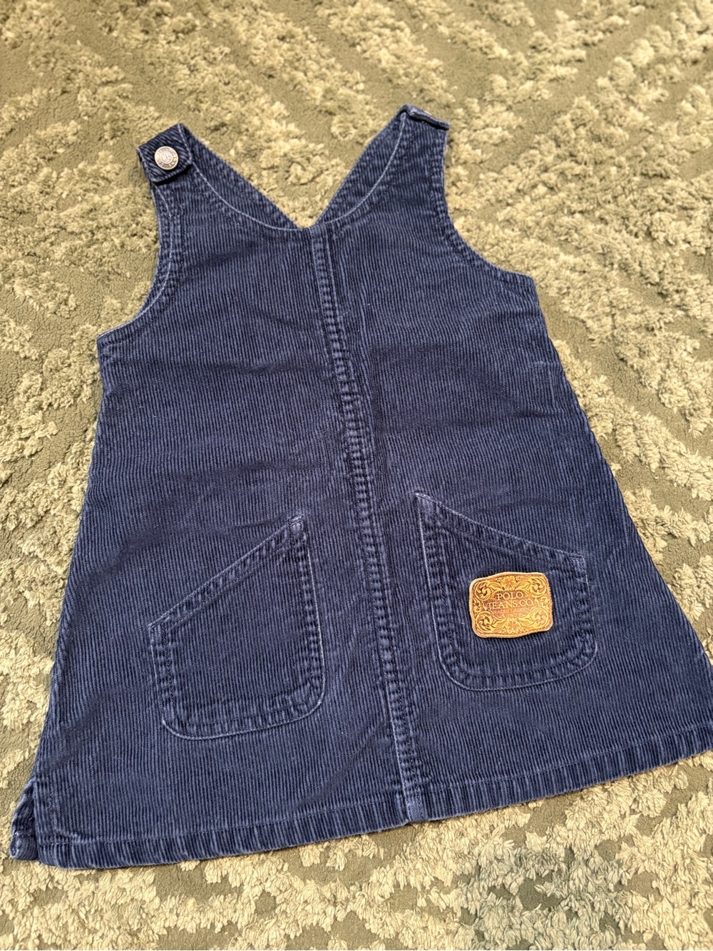 Ralph Lauren Corduroy Overall Dress in Black